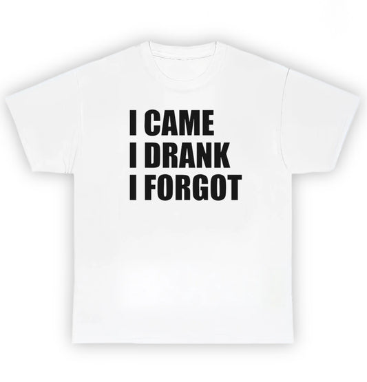 I CAME, I DRANK, I FORGOT