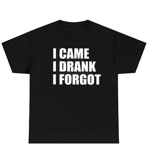 I CAME, I DRANK, I FORGOT